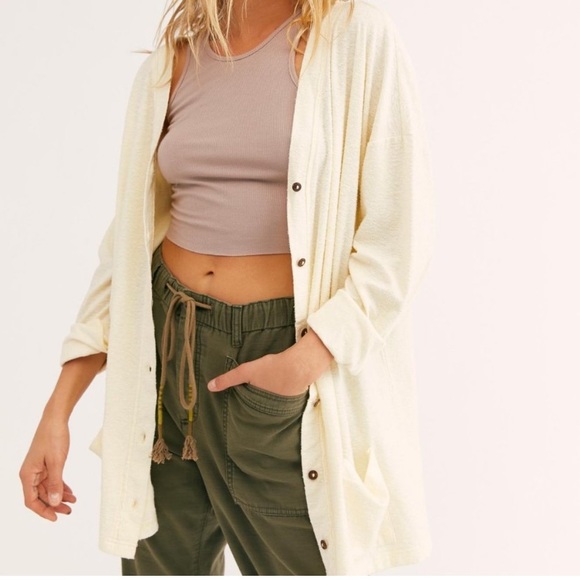 Free People Sweaters - Free People Beach Take a Walk Cardi Button Front Sweater Cardigan Sz XS